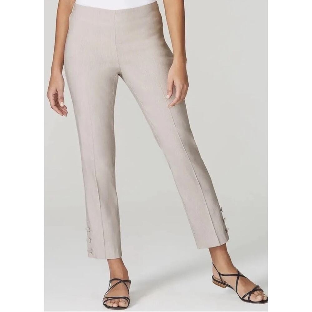 J. Jill Linen Stretch Ankle Button Hem Pants Size XL